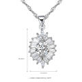 AAA Zirconia Queen Crown Jewelry 925 Sterling Silver Jewelry Necklace